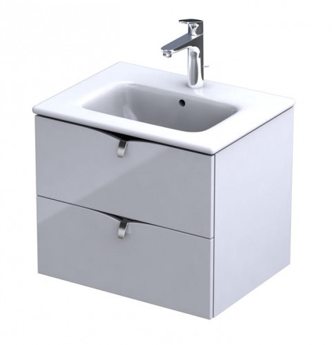 Oristo Szafka wisząca SIENA 60 cm z umywalką JOY BIAŁY POŁYSK OR45-SD2S-60-1 + UME-JO-60-91 OR45-SD2S-60-1 + UME-JO-60-91