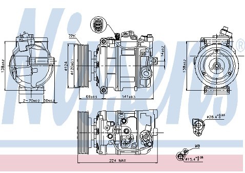 NISSENS Parownik, klimatyzacja 92162