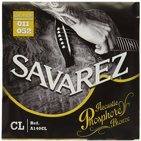 Savarez Struny 668592 do gitary akustycznej Acoustic fosfor, zestaw z brązu A140CL Custom Light .011-.052 A140CL