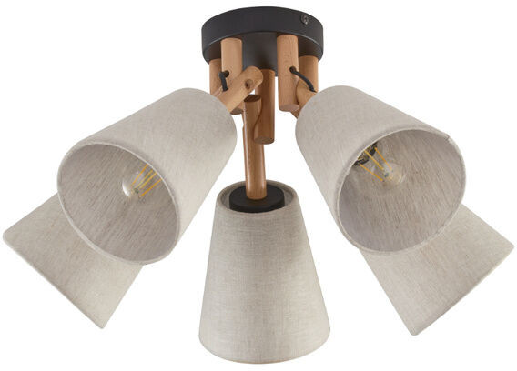 TK Lighting Nowoczesna lampa sufitowa 5 punkt VAIO NATURE 5752 E27 beżowy TK5752