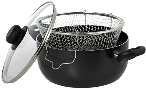 Ho-Me In Rombo Home Maitre frytkownica z pokrywką ze szkła, aluminium, antracyt, z powłoką nieprzywierającą 24 cm 8003512637025
