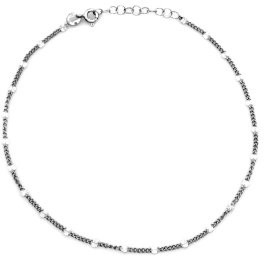 Lovrin Srebrna bransoletka na nogę 925 łańcuszkowa z blaszkami 1,35g SBR4662