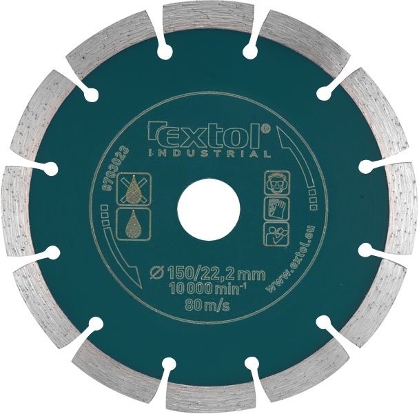 EXTOL INDUSTRIAL Tarcza diamentowa segmentowa do cięcia na sucho GRAB CUT 125x22,2mm, 8703