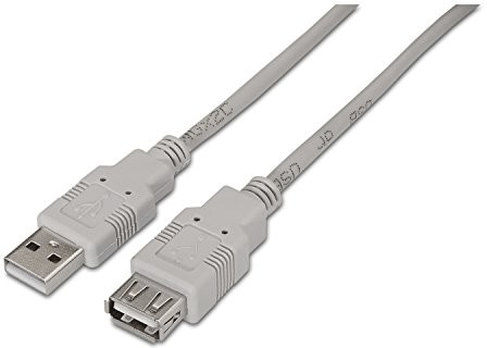AISENS aisens A101  0013  kabel USB 2.0 przedłużacz 1,8 m do kabla, odpowiedni do konsoli do gier, aparatów cyfrowych, kamer internetowych, drukarki i mysz) beżowy A101-0013