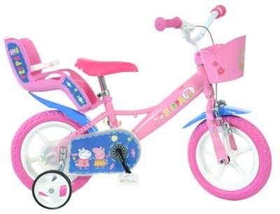 Dinobikes Świnka Peppa 12 cali Różowo-biały