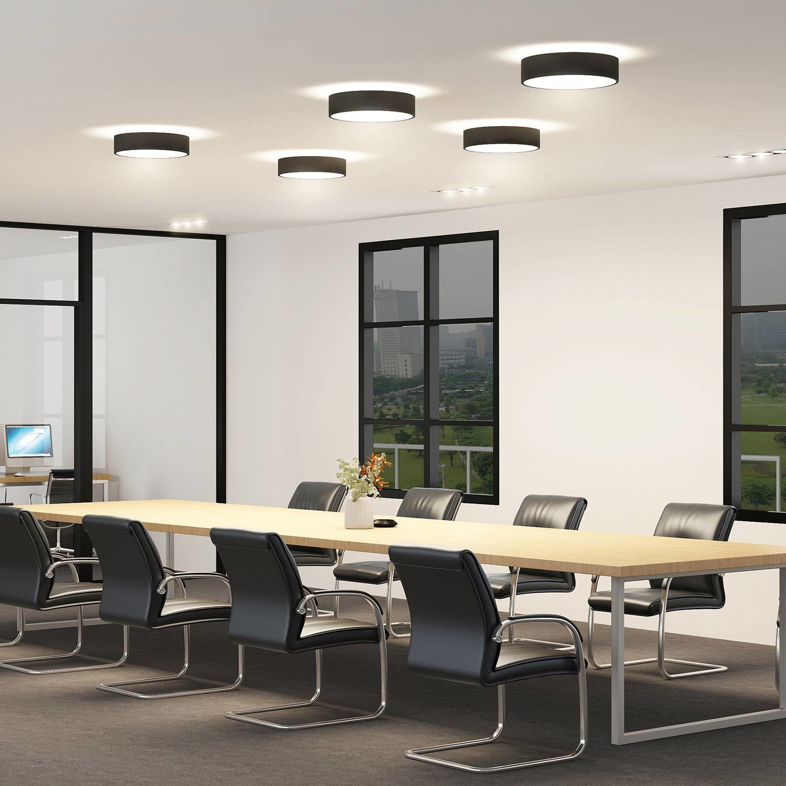 Arcchio Arcchio Vanida lampa sufitowa LED, czarna, 40 cm