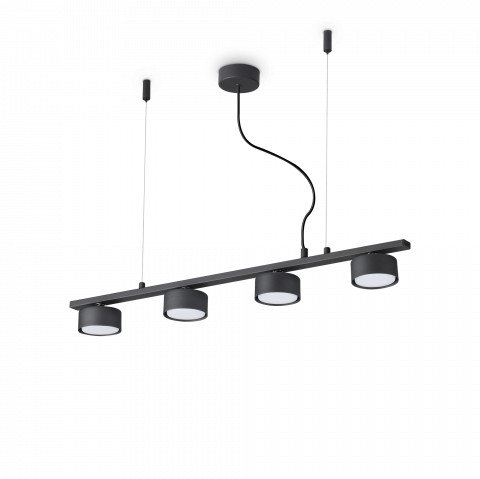 Ideal Lux Lampa wisząca Minor Linear SP4 235455 minimalistyczna czarna listwa wisząca 235455
