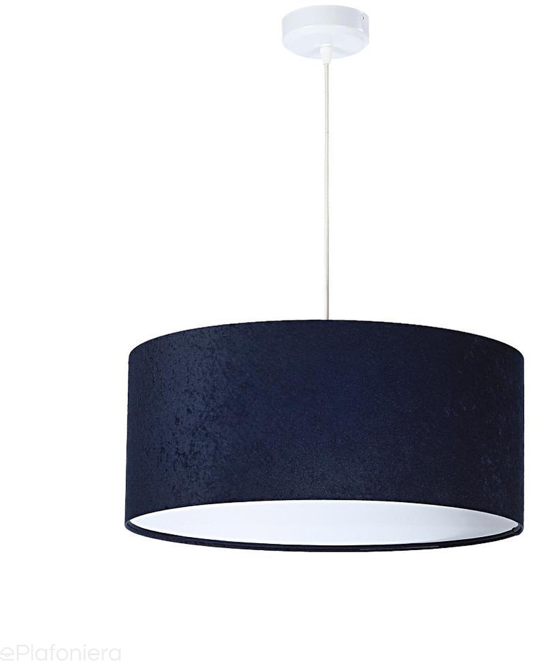Koncept BPS Welurowy abażur Lobelia - granatowa lampa wisząca do salonu, sypialni (kolekcja - Standard, 1xE27) 010-042-30cm