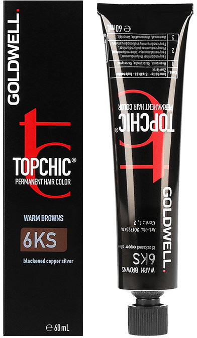 Goldwell Topchic, farba do włosów 6KS Blackened Copper Silver, 60 ml