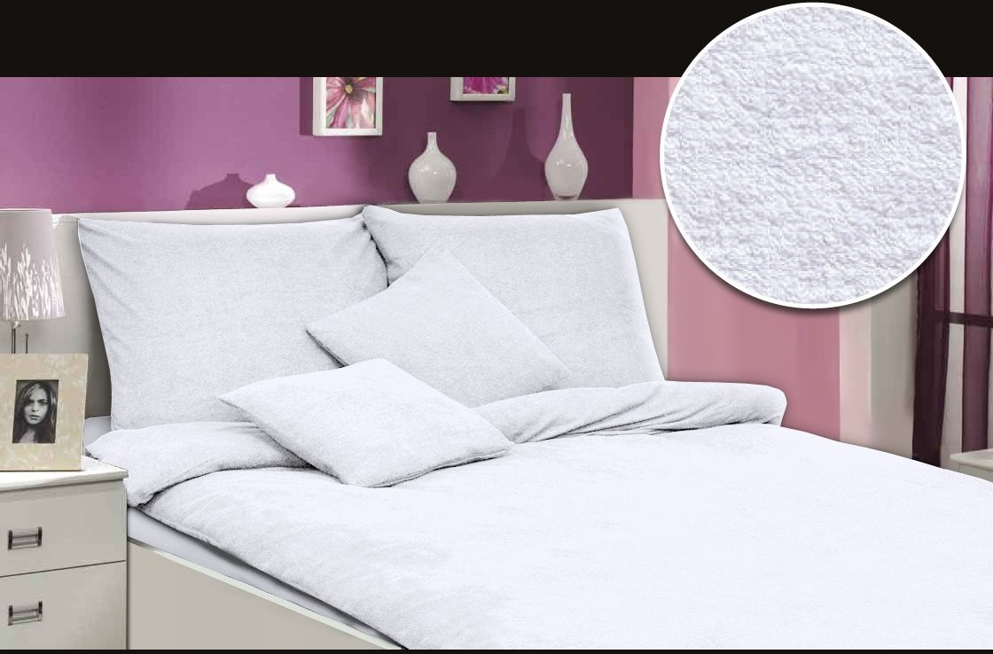 Pościel frotte biały 001/160x200 POFROT/160X200/001