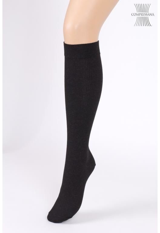 Compressana Podkolanówki podtrzymujące przeciwdrobnoustrojowe Compressana X-Static Czarny Rozmiar III 2215-III-07