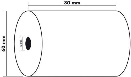 Exacompta 43804E rolka paragonowa, wymiary 80 × 60 × 12/44 m, 55 g/m, 10 sztuk w opakowaniu, kolor biały 43804E