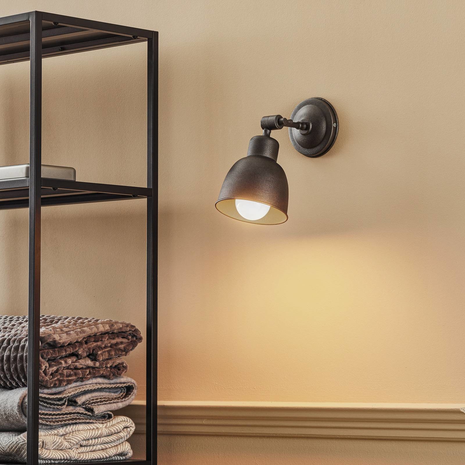 Euluna Lampa ścienna Emoti, 1-punktowa, antracytowa