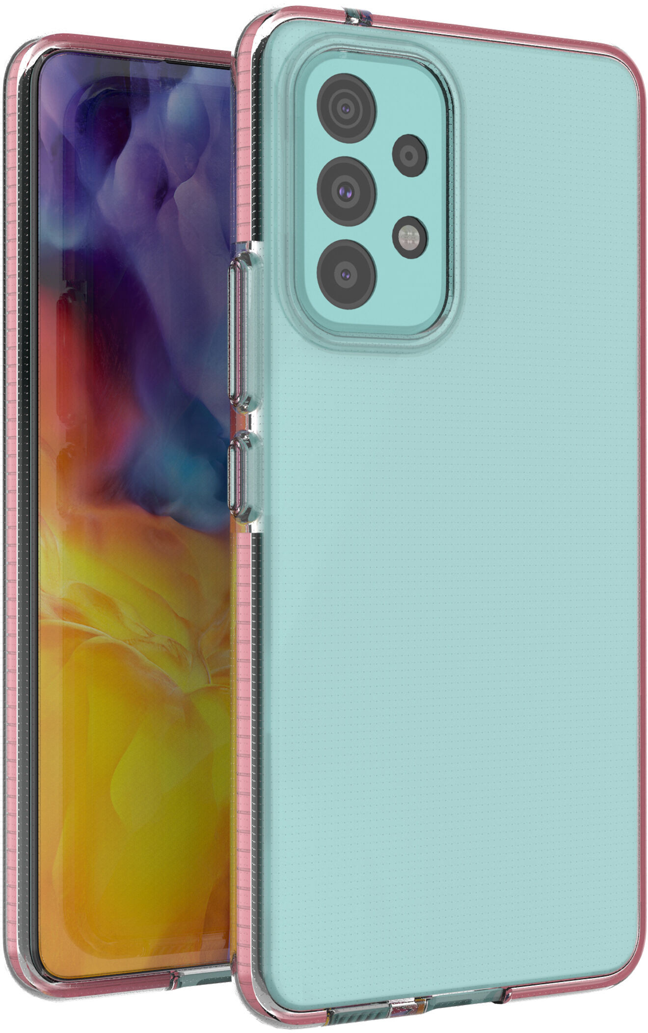 Hurtel Spring Case pokrowiec żelowe etui z kolorową ramką do Samsung Galaxy A53 5G jasnoróżowy