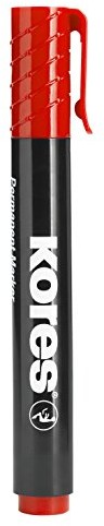 Kores Permanent Marker z 3 MM końcówka okrągła, 12 sztuki, czerwony 9023800203977