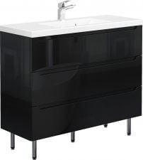 Furni Szafka z Umywalką Stojąca ETHOS 100 cm BLACK + Wieszak 40cm GRATIS ETHC UM ST 100