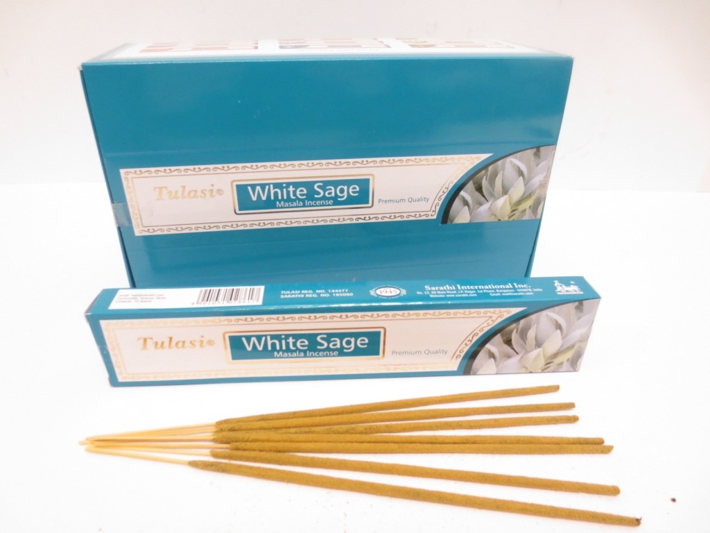 Sarathi International Inc. Kadzidełka TULASI White Sage (biała szałwia) - 15g tulasi07