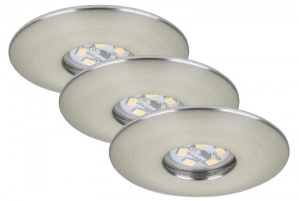 Briloner Zestaw opraw wpuszczanych LED, matowy nikiel, 3x LED 1,8W 7240-032 7240-032