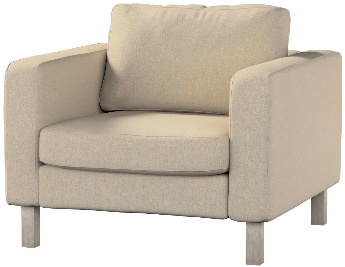 Dekoria pl pl Pokrowiec na fotel Karlstad krótki jasny beż 89 x 89 x 64 cm Edinburgh 619-115-78