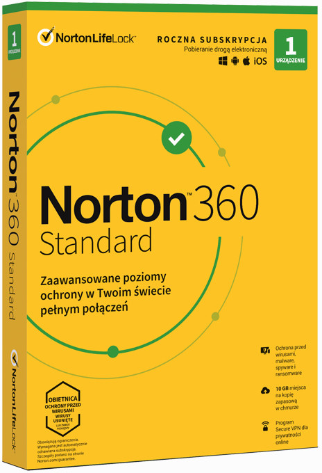 Symantec 360 360 Standard 2021 PL 1 stanowisko odnowienie na 12 miesięcy) wersja elektroniczna
