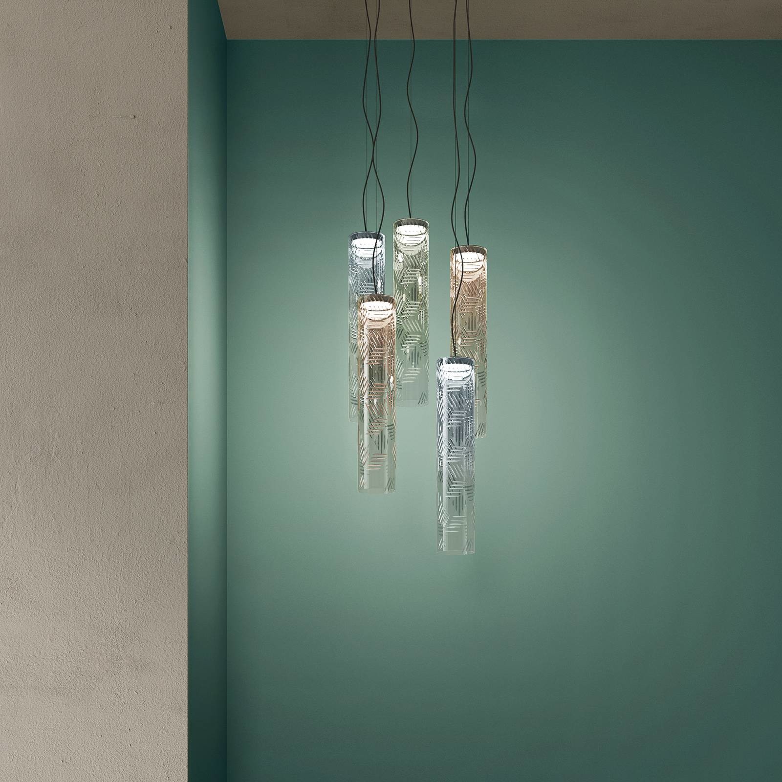 Kundalini Jer 1 lampa wisząca LED, niebieski dym