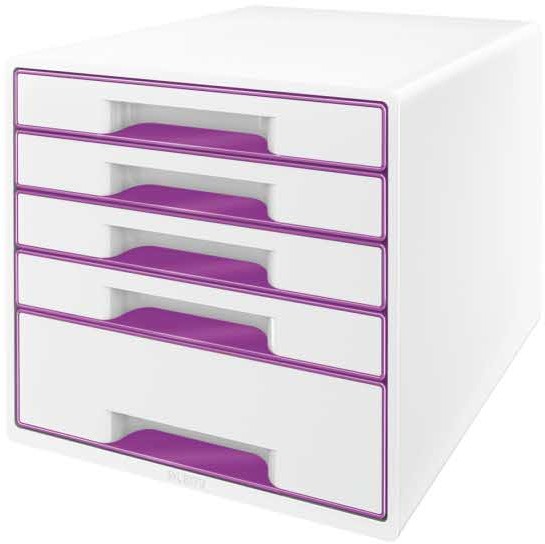 Leitz INNY Pojemnik Z Szufladami Wow Cube Fioletowy 135L010 4002432115457