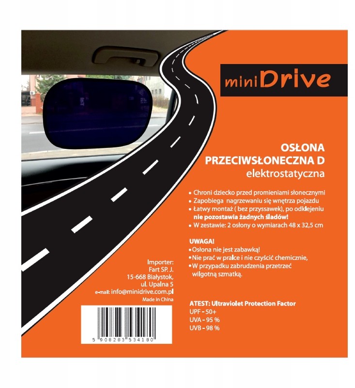 Osłona przeciwsłoneczna elektrostatyczna miniDrive