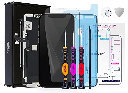 Trop Saint Trop Saint Wyświetlacz OLED do iPhone 11 Pro czarny  ekran z magnetyczną kartą śrubową, narzędziami, uszczelnienie wodoszczelne i folia ochronna na ekran BXO-30