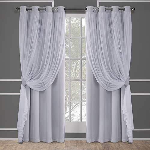 Home Exclusive Ekskluzywna Home catarina geschichteter masywna zasłona zaciemniająca i przezroczysty okienna kurtyna-tulejka z góry, poliester, EH8258-07 2-108G