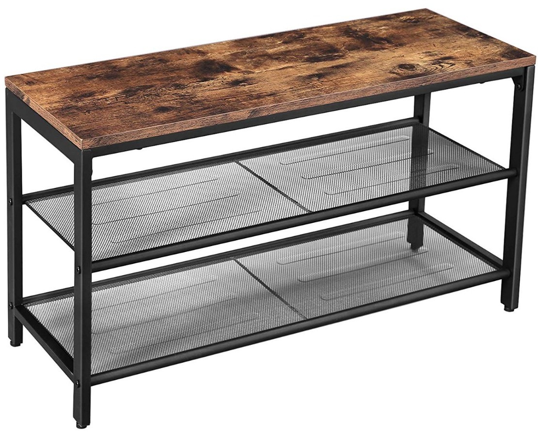 AmeliaHome AmeliaHome - Szafka na buty Stojąca Brązowo Czarna INDUSTRIAL II 44,5x80x30 cm