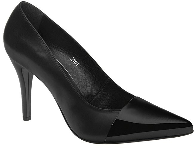 Mateo PALAZZO Czółenka Szpilki PALAZZO 2101-6L+6-N Black Czarne Lakierki 52252