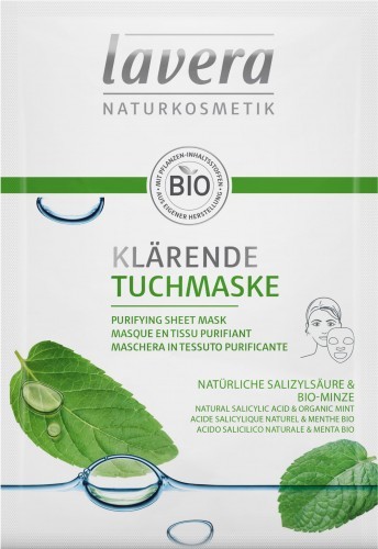 Lavera maska w płacie oczyszczająca naturalny kwas salicylowy i bio mięta x 1 szt