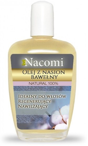 Nacomi Rafinowany Natural 100% Olej z Nasion Bawełny Idealny do włosów Regenerujący Nawilżający 30ml