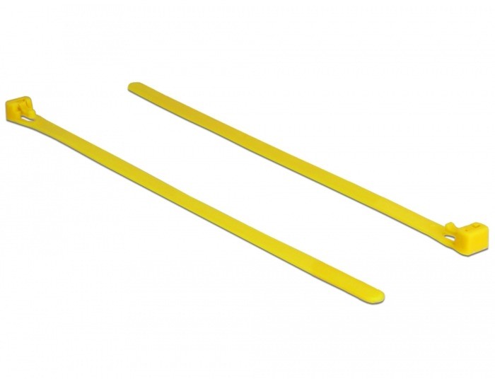 Delock 18759 opaska kablowa Releasable cable tie Nylon Żółty 100 szt.