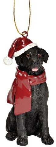Design Toscano czarny labrador, ornament na choinkę JH576310