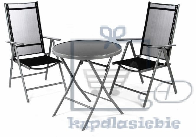 Garthen Zestaw mebli ogrodowych - krzesła i stół czarny