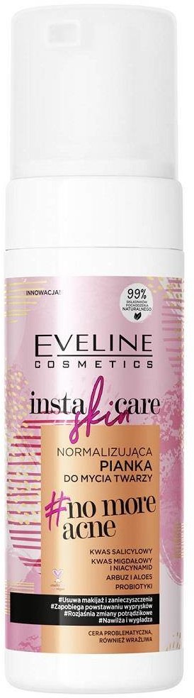 Eveline Cosmetics Insta Skin Care normalizująca pianka do mycia twarzy do cery problematycznej i wrażliwej 150ml 104849-uniw