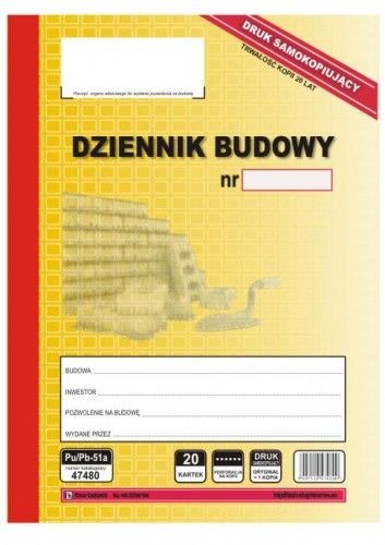 Firma krajewski Dziennik budowy samokopiujący [Pu/Pb-51] Pu/Pb-51