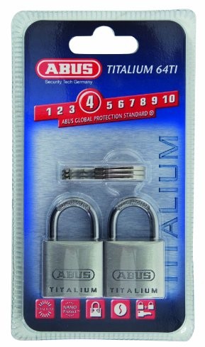 Abus ABUS 64TI/30 Titalium Padlock 30 MM Carded Twin Pack ABU64TI30TC
