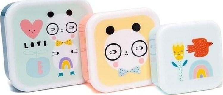 Petit Monkey Petit Monkey - Petit Monkey  -  3 Śniadaniówki Lunchboxy Panda Love