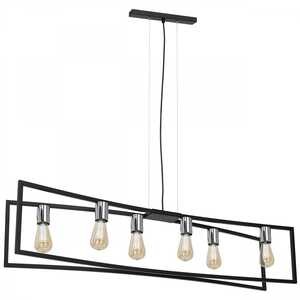 Luminex Tunja 1763 lampa wisząca zwis 6x60W E27 czarna/srebrna