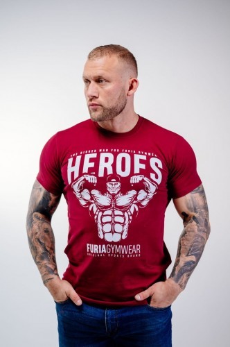 Furia Koszulka męska Heroes bordowa