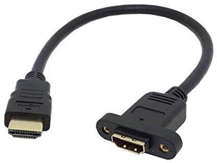 System-S HDMI Male to HDMI wejście panel mount adapter sieciowy kabel przedłużający 35 cm