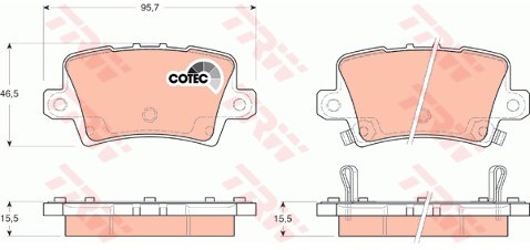 TRW Zestaw klocków hamulcowych, hamulce tarczowe GDB3408