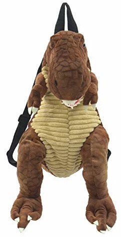 Kögler Kögler 85411 - Dino plecak, dla dzieci, Triceratops z błyszczącą łuską, z uchwytem na dzień i regulowanymi paskami na ramię , materiał: Poliester, kolor: ciemnobrązowy 85409