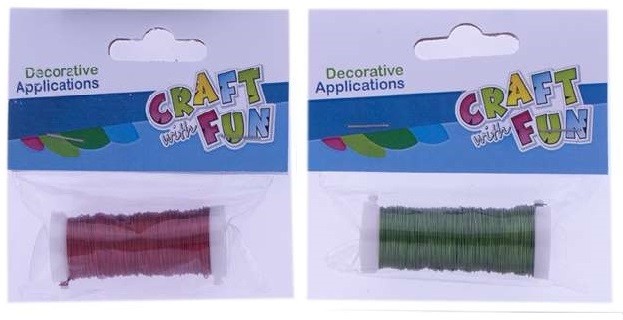 Craft with Fun Ozdoba dekoracyjna Drut 15m/0,37mm Mix Szpula 12/288