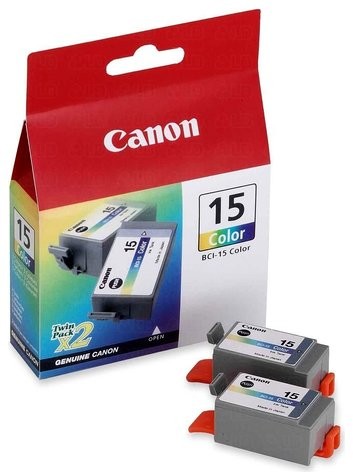 Canon Wyprzedaż Oryginał Tusz Canon BCI15C do Canon I-70 I-80 I-90 | 100 str | CMY pudełko zastępcze oryginalny airbag/folia jedna sztuka z dwupaka 8191A002AA_BP_wyp