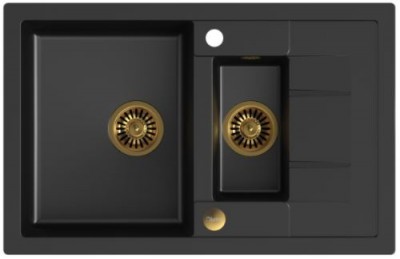 QUADRON Zlewozmywak MORGAN 156 czarny mat/złoty HB8224U7-G1 HB8224U7-G1