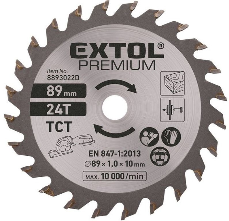 EXTOL PREMIUM Tarcza widiowa 89 x 1,0 x 10 mm, 24T 8893022D