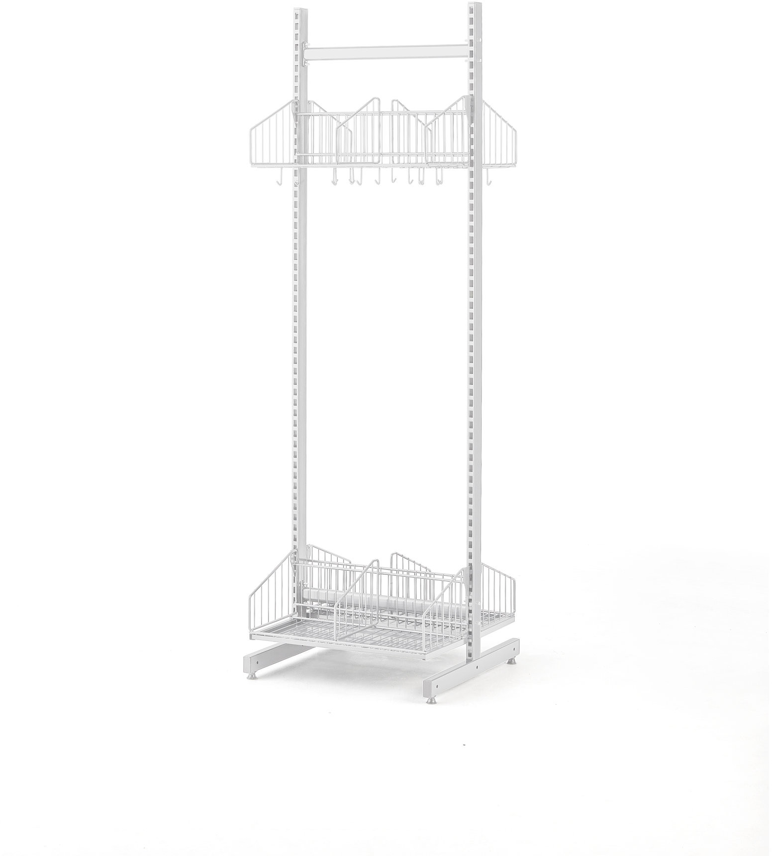 AJ Produkty Podłogowy regał do szatni TRD, moduł podstawowy, 600x2000 mm, biały